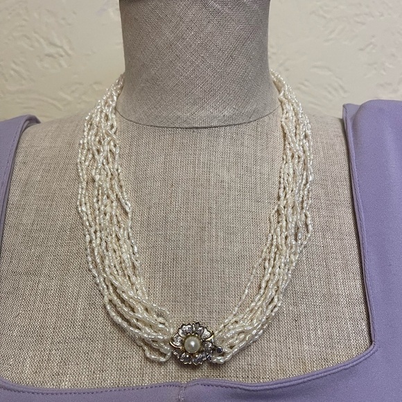 GENUINE fresh water pearl flower pendant necklace - Picture 10 of 12